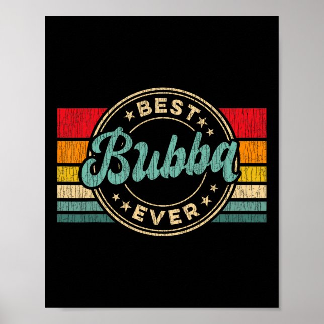 Poster Presente do Dia de os pais Retro do Bubba Ever Vin (Frente)