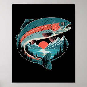 Poster Presente do lago da montanha do amante da natureza