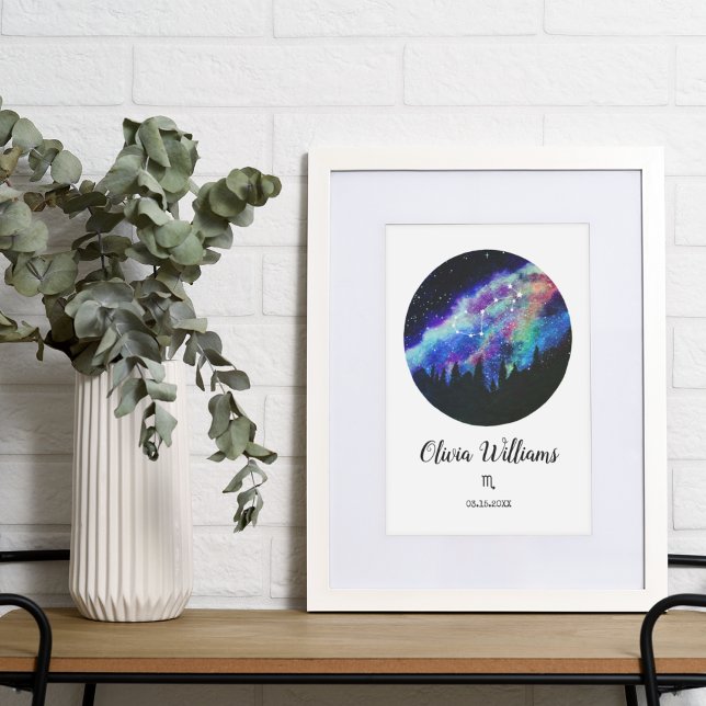 Poster Presente do signo de horóscopo da constelação Esco (Criador carregado)