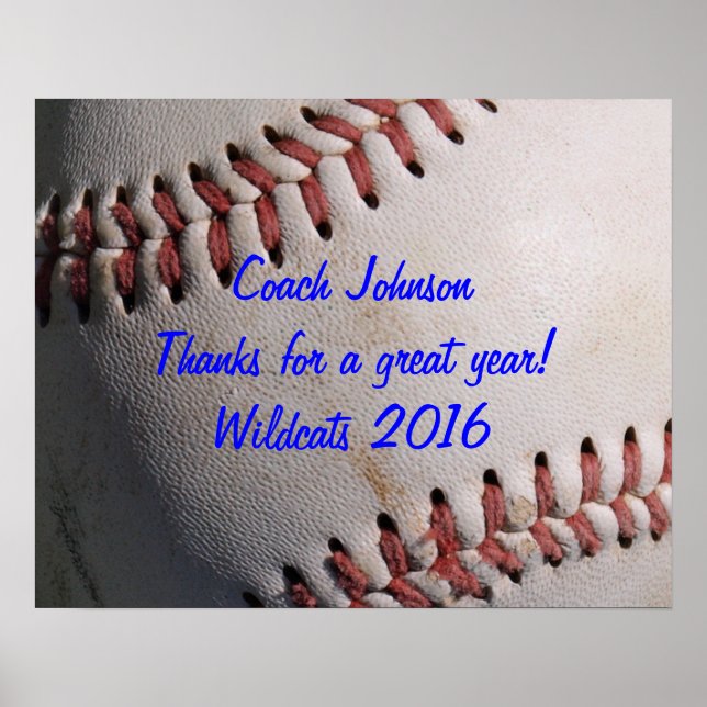 Pôster Presente do treinador da equipe de beisebol (Frente)