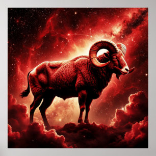 Poster Presente do Zodíaco de Áries para o Signo de Fogo