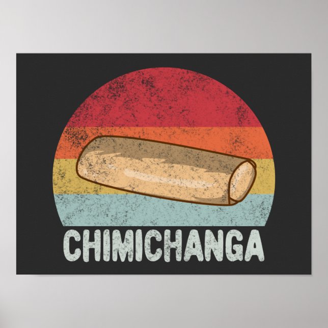 Poster Presente dos amantes Chimichanga Retro (Frente)