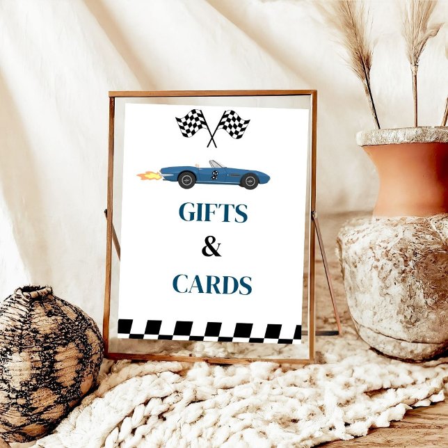 Poster Presente e sinal de Festa de aniversário do carro  (Criador carregado)