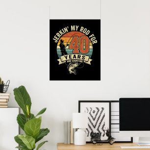 Poster Presente engraçado de 40º aniversário de pesca