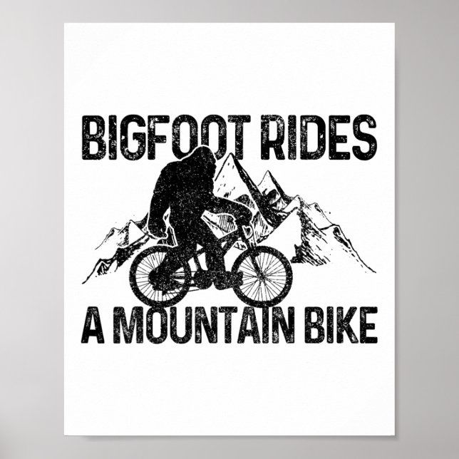 Poster Presente engraçado de bicicleta de montanha Bigfoo (Frente)
