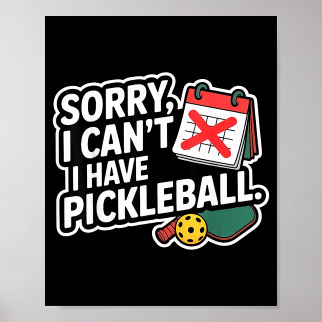 Poster Presente engraçado de esporte de pickleball aposen (Frente)