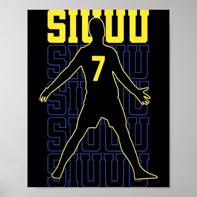 Poster Presente engraçado de futebol Siuuuu para fãs de f (Frente)
