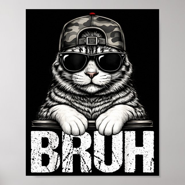 Poster Presente engraçado de gato camo meme para mãe de g (Frente)