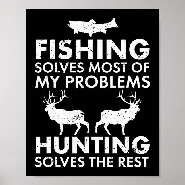 Poster Presente Engraçado de Pesca e Caça Humor de Natal  (Frente)