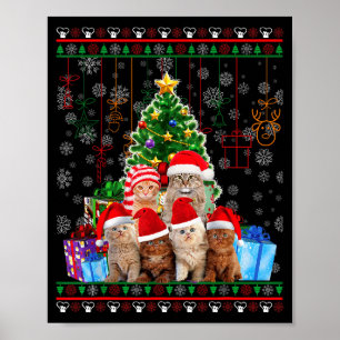 Poster Presente Engraçado Natal Gato Feio Mulheres Homens