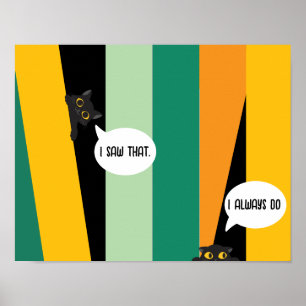 Poster Presente Engraçado para Amantes de Gatos - Gato Cu