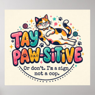 Poster Presente engraçado para amantes de gatos positivos