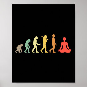 Poster Presente Evolução de Yoga Retro Para Yogis e Amant