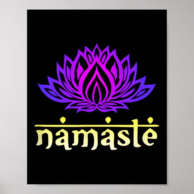 Poster Presente Flor de Lótus Namaste - Om Yoga Espiritua (Frente)