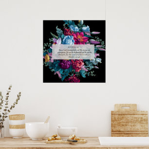 Poster Presente floral cristão corajoso Wall art