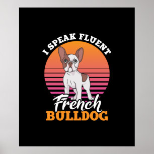 Poster presente frenchie clos eu falo buldog francês flu