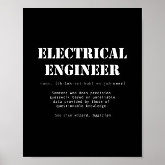 Poster Presente Funny de Definição de Engenheiro Elétrico