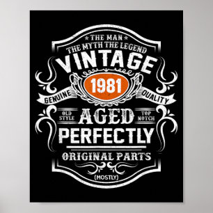 Poster Presente Homem Mito Lenda Vintage 1981 45 Anos