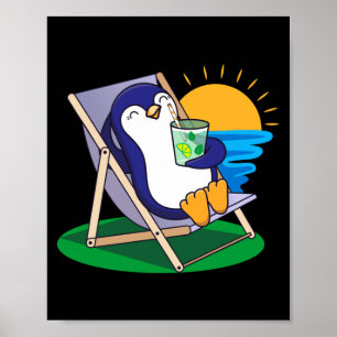 Poster Presente homem pinguim engraçado temporada de verã
