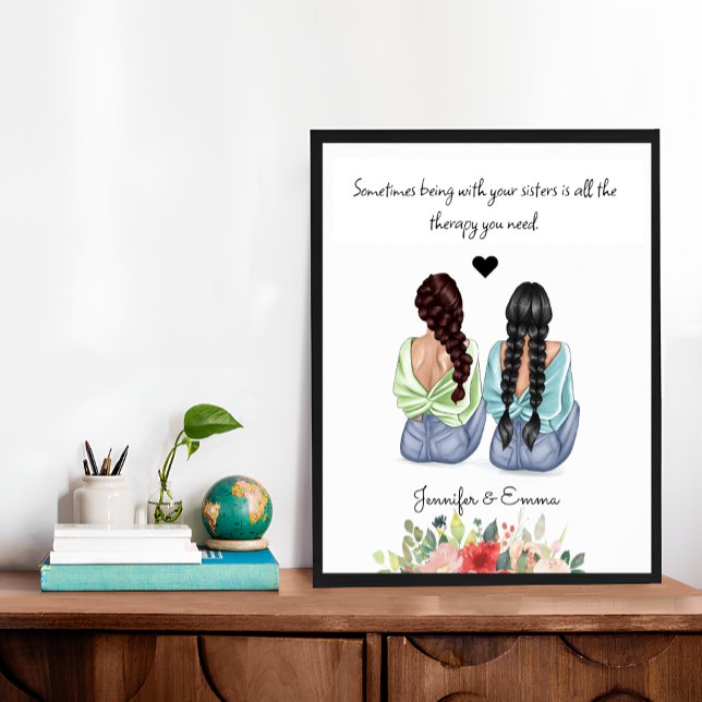 Poster Presente Irmã de Aniversário, Presente Personaliza (Sister Birthday Gift, Personalised Gift for Sister Poster)