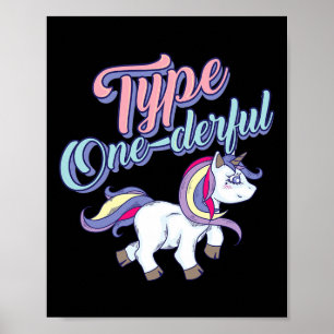 Poster Presente Legal de Diabético Unicorn Tipo Um Maravi