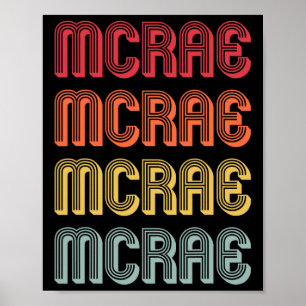 Poster Presente Mcrae Sobrenome Divertido Retro Vintage A