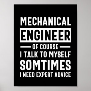 Poster Presente Mecânico de Engenheiro Engraçado
