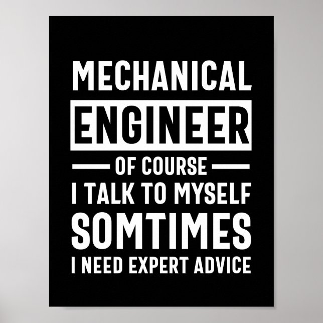Poster Presente Mecânico de Engenheiro Engraçado (Frente)