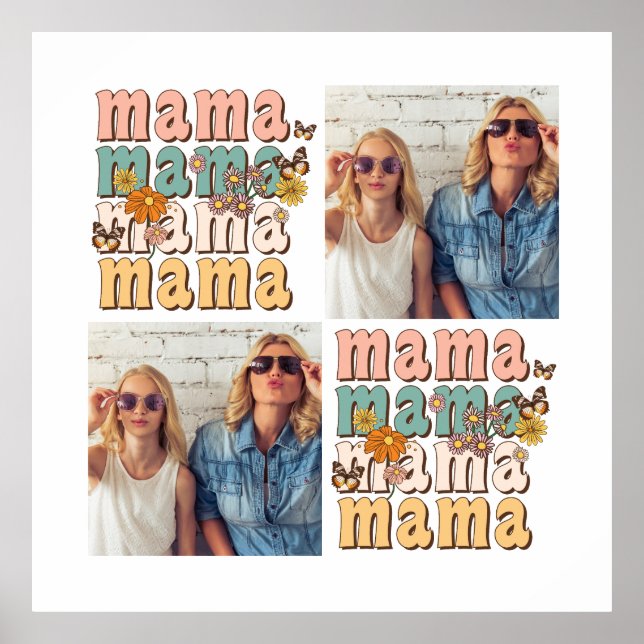 Poster Presente no Dia da Mãe Personalizado para Colagem  (Frente)
