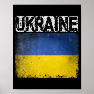Poster Presente no Orgulho de Bandeira ucraniano Vintage
