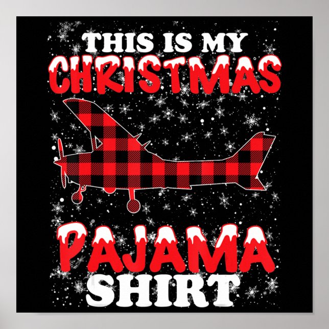 Poster Presente no Plano Aéreo Funny Pajama de Natal (Frente)