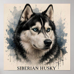 Poster Presente para Amante de Cão de Aventura Siberian H