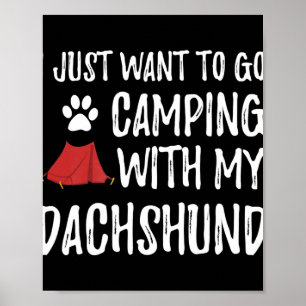 Poster Presente para cães Acampamento Com Meu Dachshund