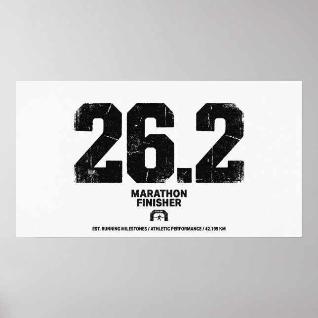 Poster Presente para Concluinte de Maratona de 26,2 Milha (Frente)