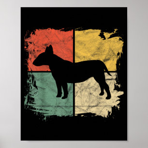 Poster Presente para Dono de Bull Terrier Retro Quadrado