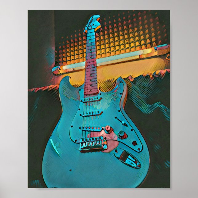 Poster Presente para marido guitarrista (Frente)