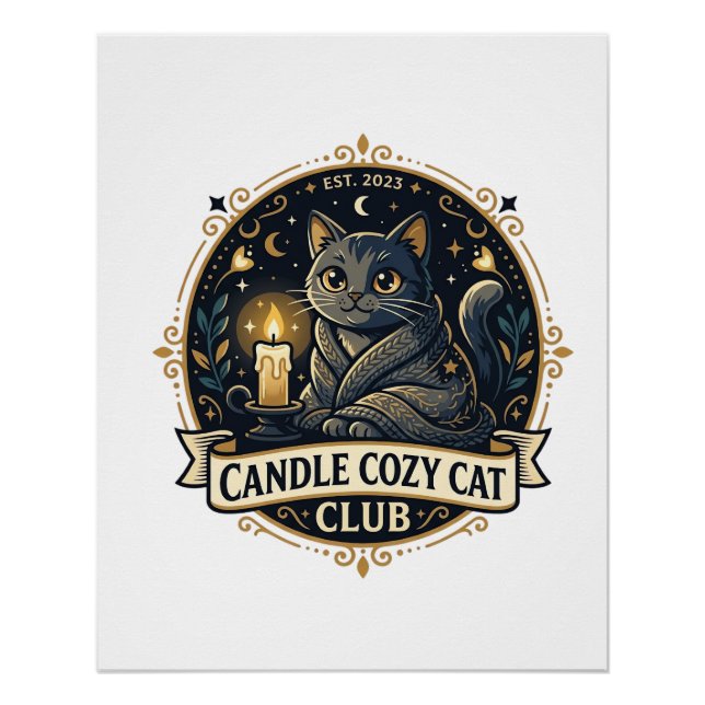 Pôster Presente para Pai de Gato Candle Cozy - Candle Coz (Frente)