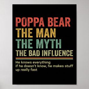 Poster Presente Para Pai Funny Dia de os pais Gift Poppa