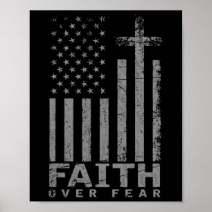 Poster Presente Patriótico Americano Bandeira dos EUA Fé