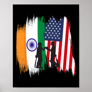 Poster Presente Patriótico de Críquete da Índia e América