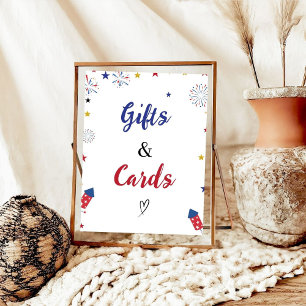 Poster Presente Patriótico e Favor do Chá de fraldas de A