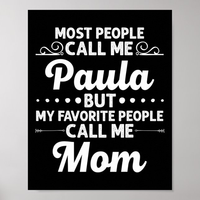 Poster Presente Paula Nome Engraçado Dia das Mães Persona (Frente)