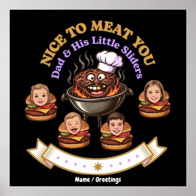 Poster Presente Personalizado BBQ Grill Master - Prazer e (Frente)