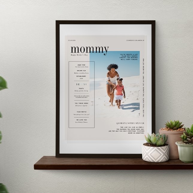 Poster Presente Personalizado com Foto da Mamãe Design Mo (Criador carregado)