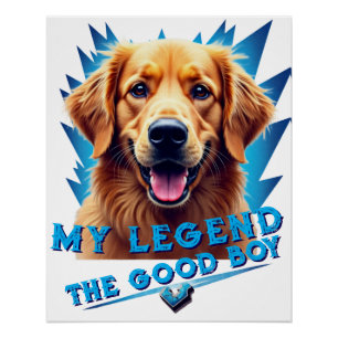 Pôster Presente Personalizado da Mascote do Retriever Dou