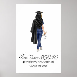 Poster Presente Personalizado de Formatura para Enfermeir