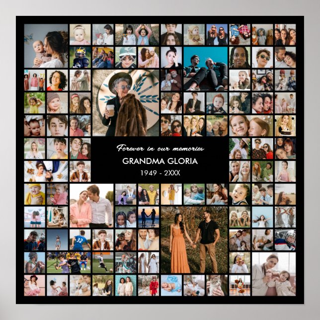 Poster Presente Personalizado de Fotos em Colagem Quadrad (Frente)