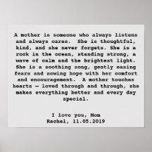 Presente personalizado de Wall Art para a mãe com 