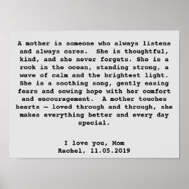 Poster Presente personalizado de Wall Art para a mãe com 