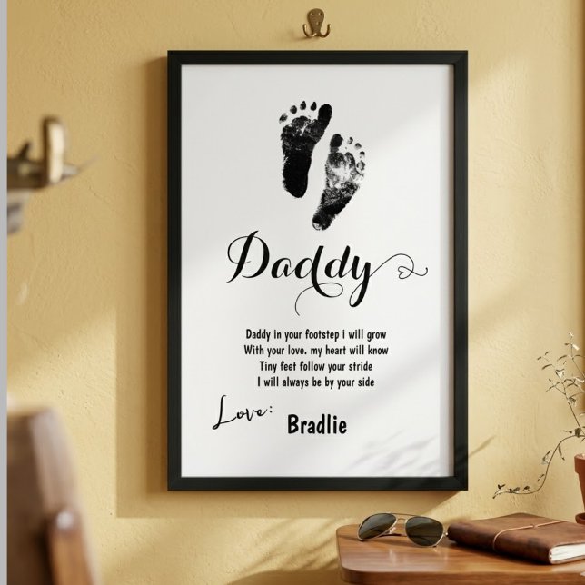 Poster Presente Personalizado do Dia dos Pais com Pegada  (Criador carregado)